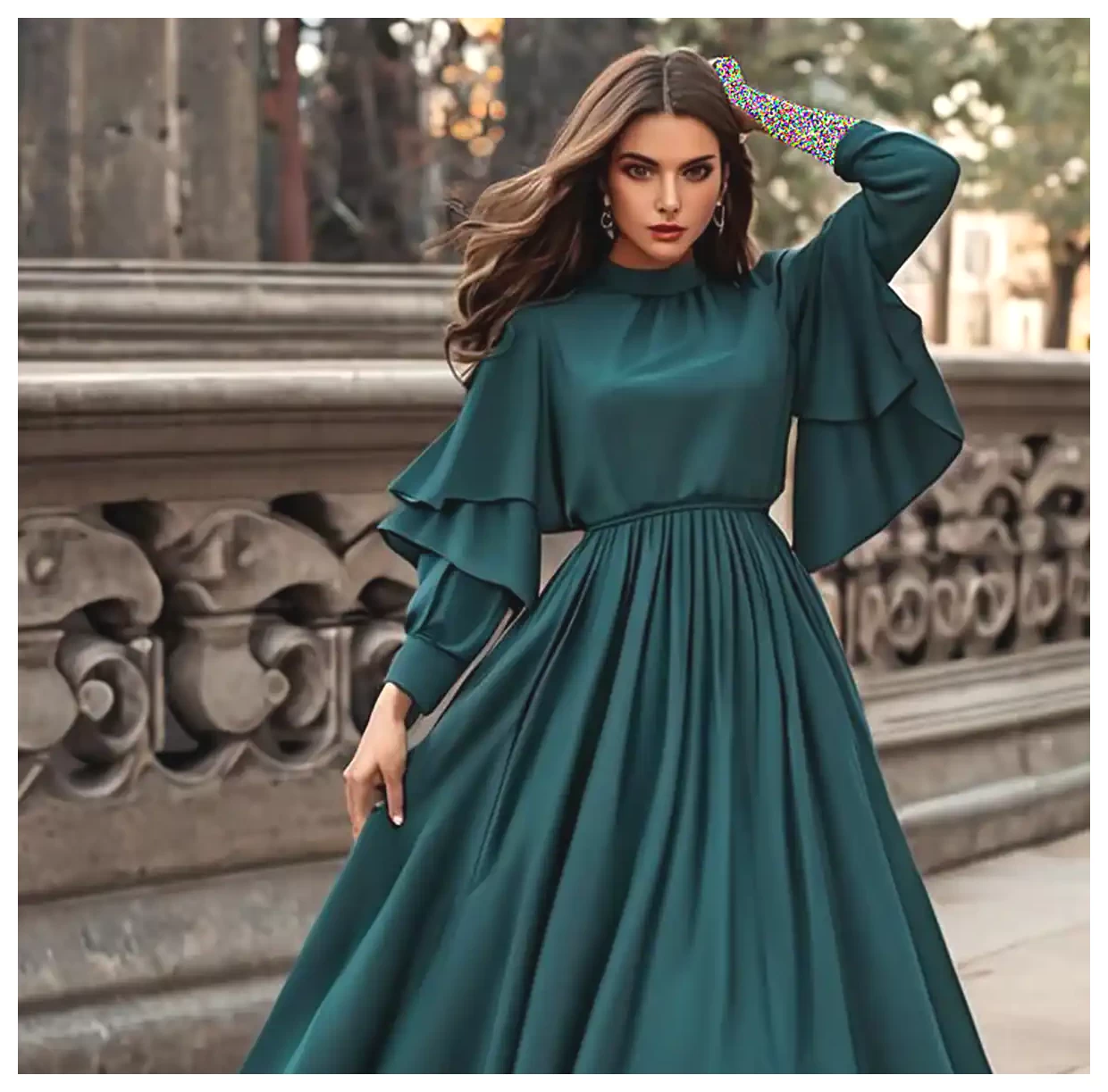 مدل‌های جذاب و شیک پیراهن شب سبز برای مهمانی‌ها