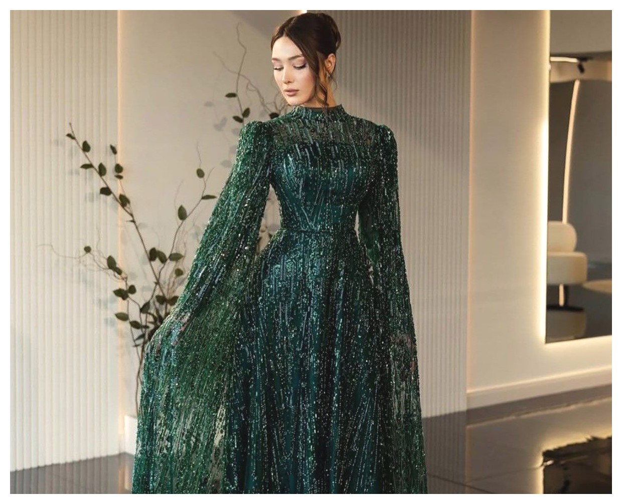 مدل‌های جذاب و شیک پیراهن شب سبز برای مهمانی‌ها