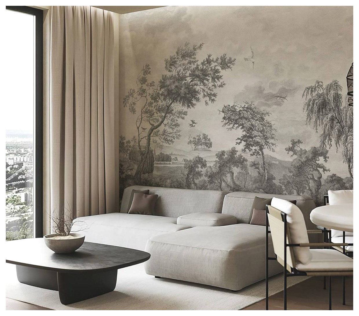 راهنمای انتخاب کاغذ دیواری برای اتاق نشیمن: ایده‌ها و نکات کلیدی