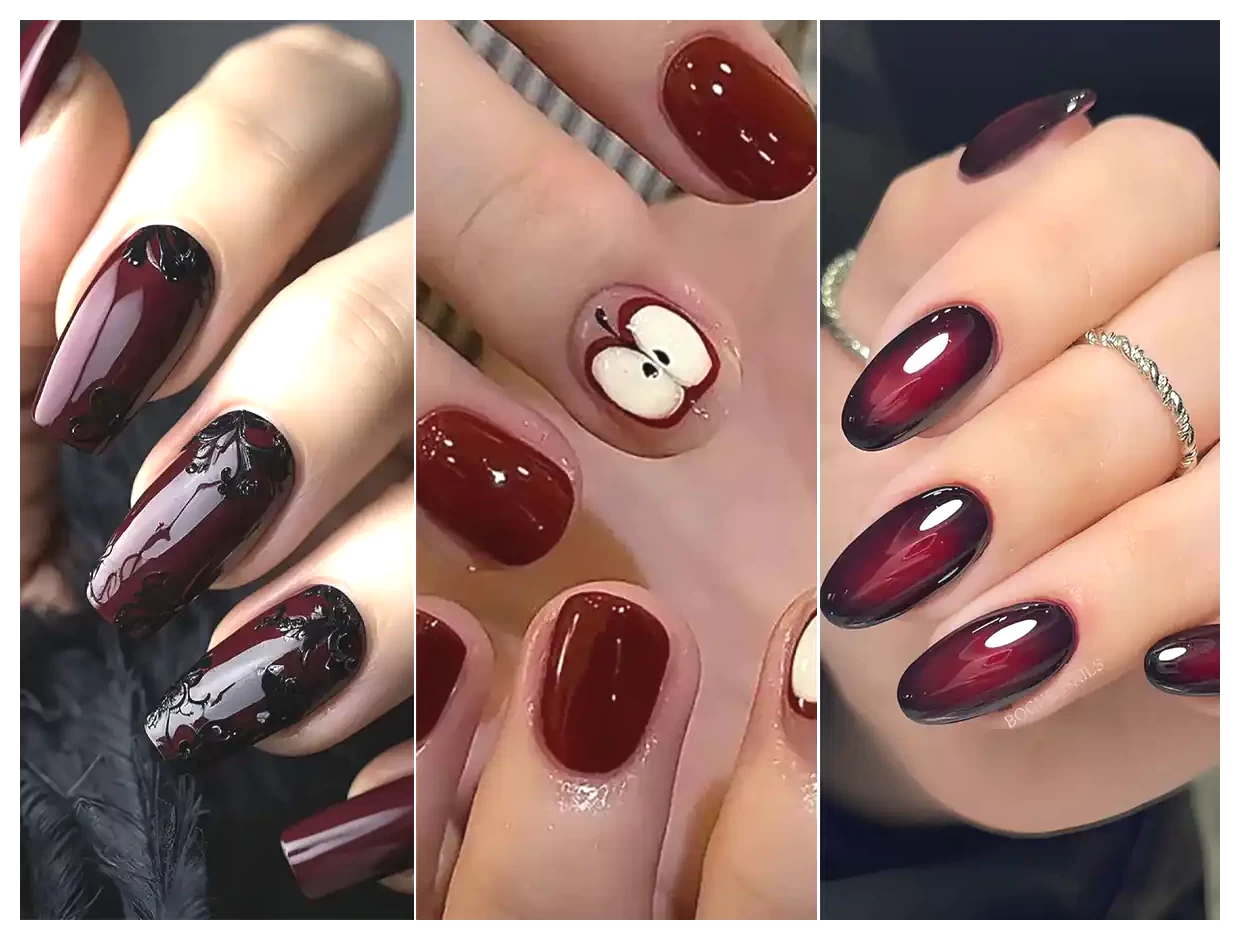 طراحی ناخن زرشکی: ایده‌هایی برای زیبایی و جذابیت