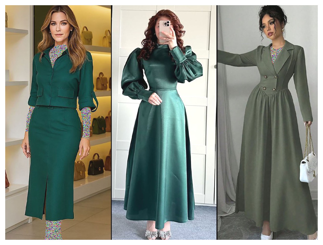 مدلهای شیک و جذاب لباس سبز مجلسی برای مهمانیها