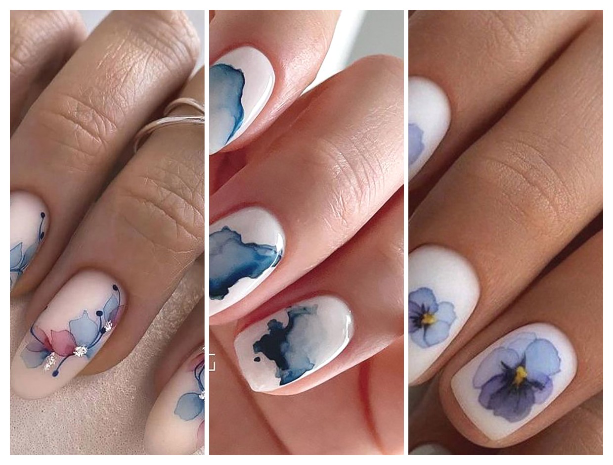 طراحی ناخن آبرنگی: 10 مدل زیبا و خلاقانه