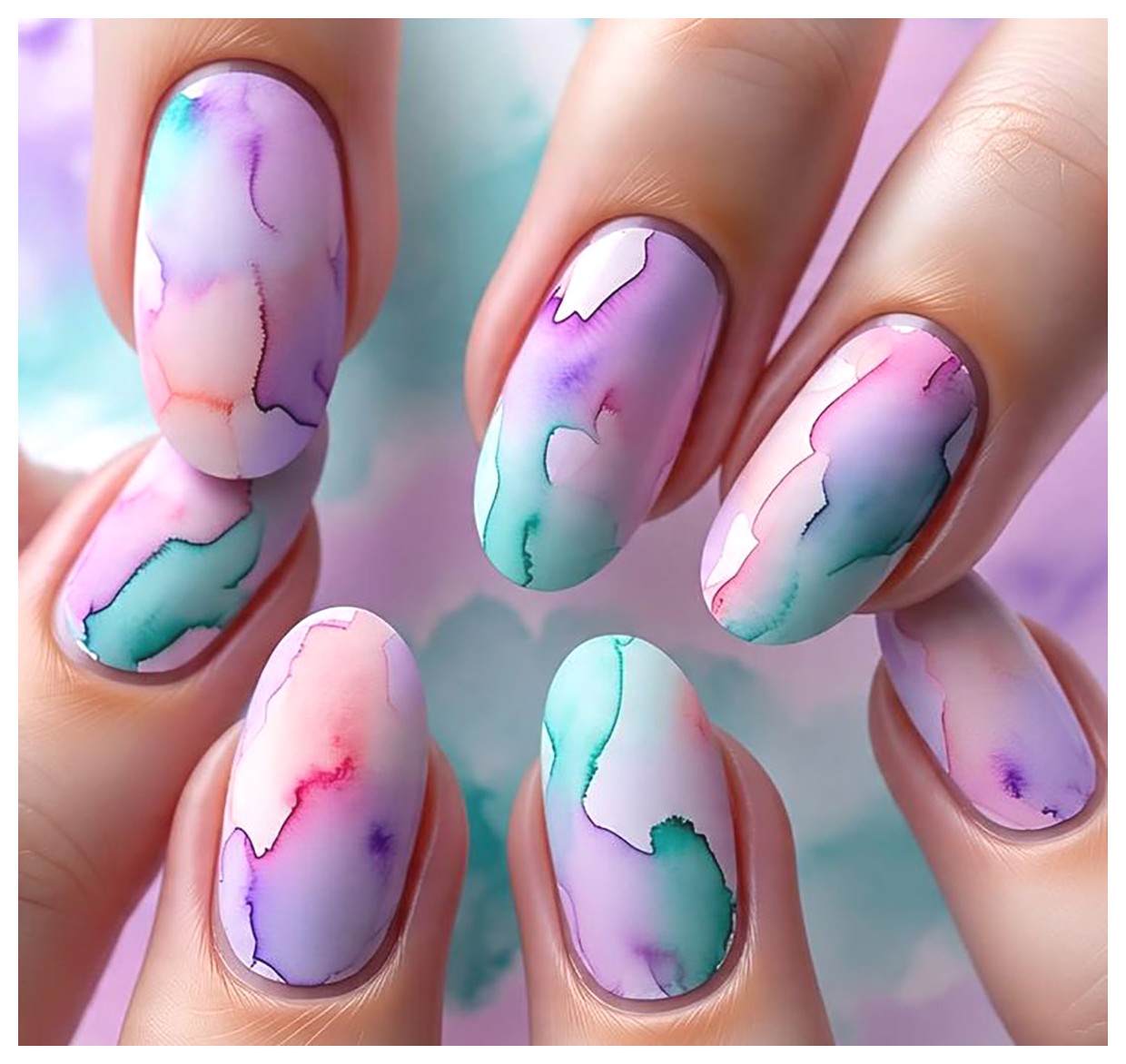 طراحی ناخن آبرنگی: 10 مدل زیبا و خلاقانه