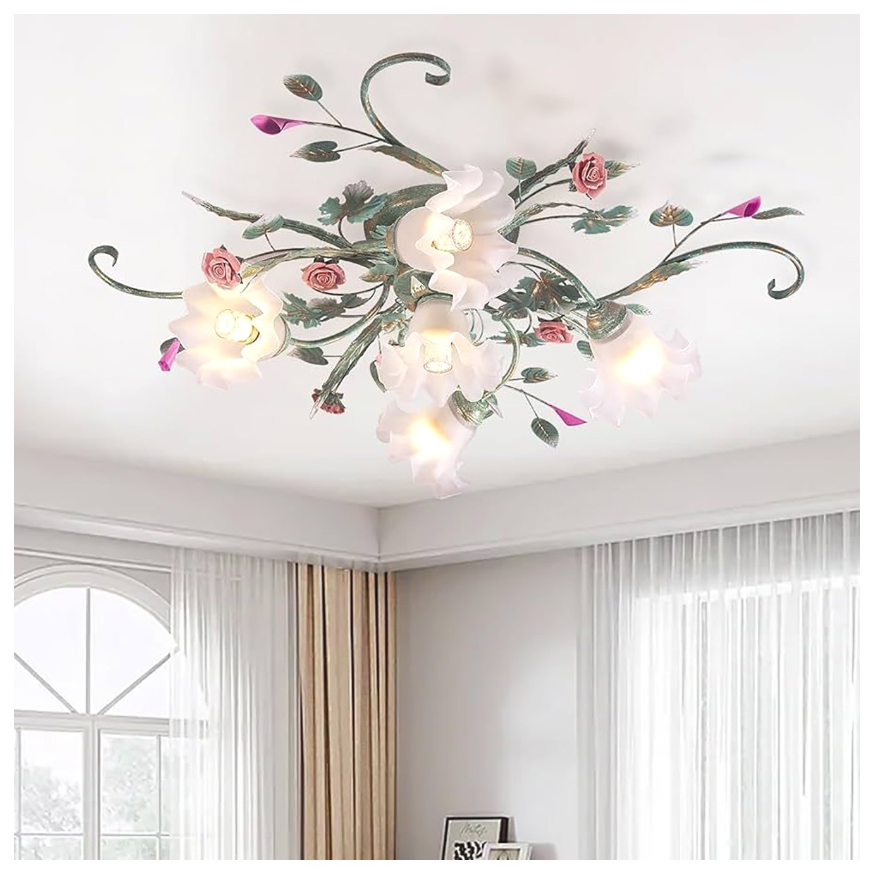 چراغ آویز گلدار: زیبایی و شکوه در دکوراسیون منزل