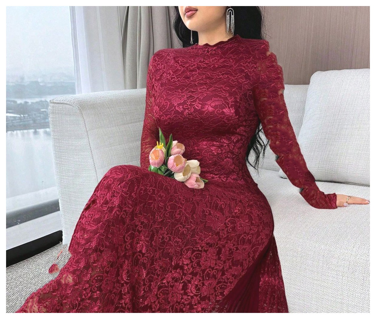 مدلهای شیک و جذاب پیراهن مجلسی با تزیینات گیپور