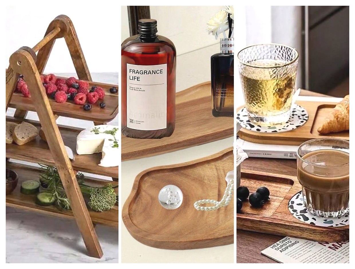 سینی چوبی زیبا و کاربردی برای سرو غذا