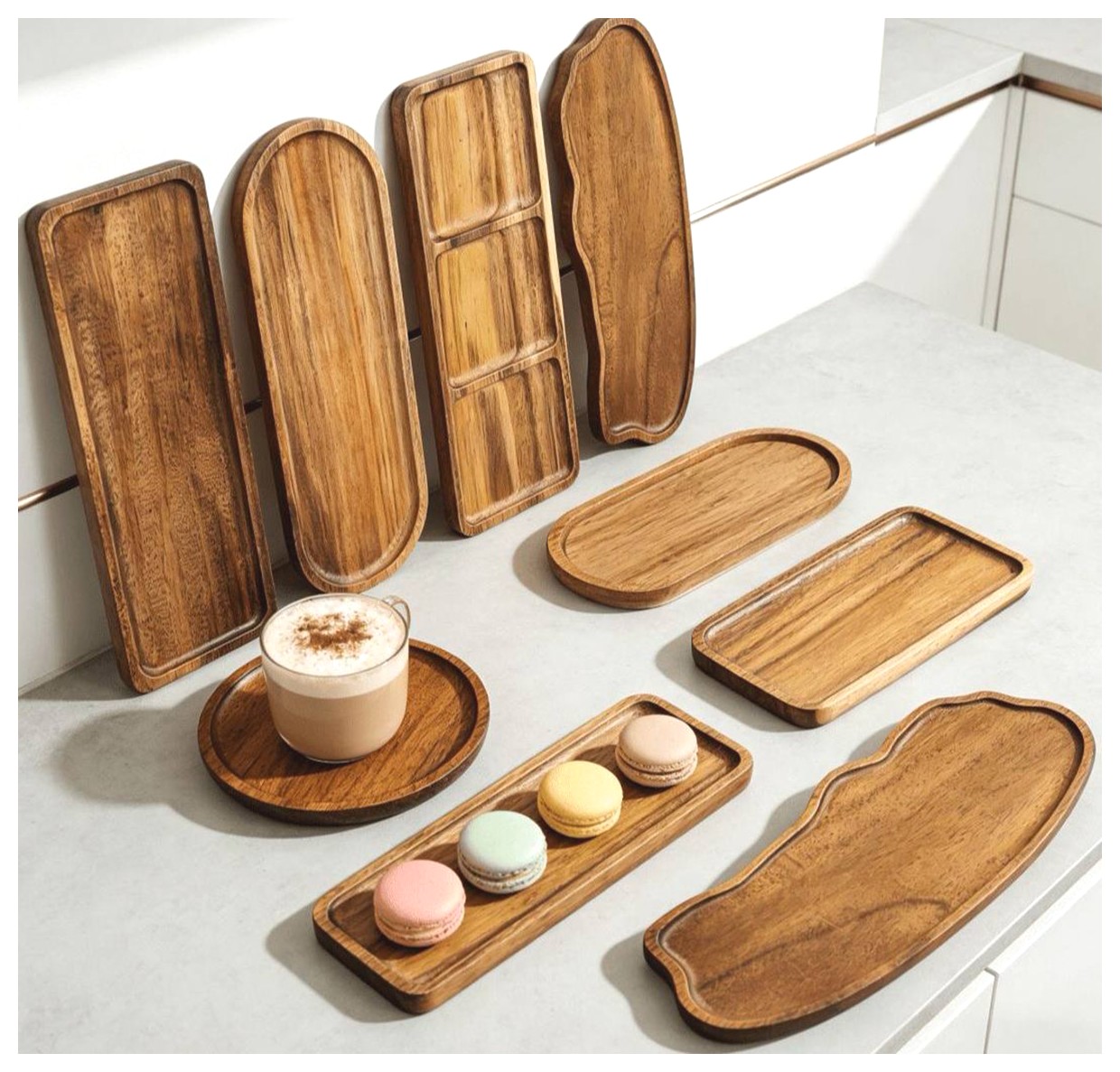 سینی چوبی زیبا و کاربردی برای سرو غذا