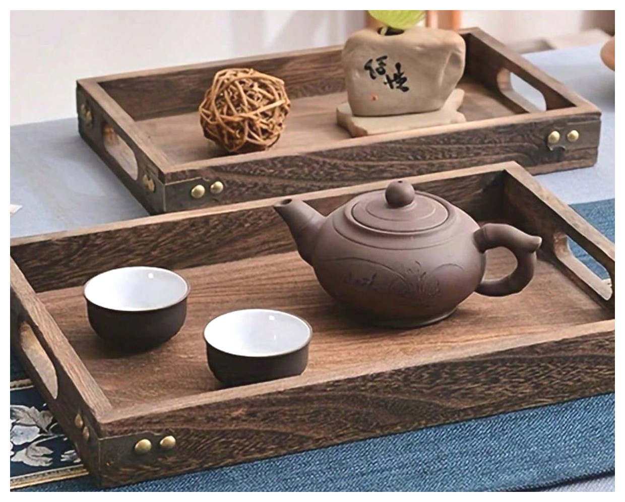 سینی چوبی زیبا و کاربردی برای سرو غذا