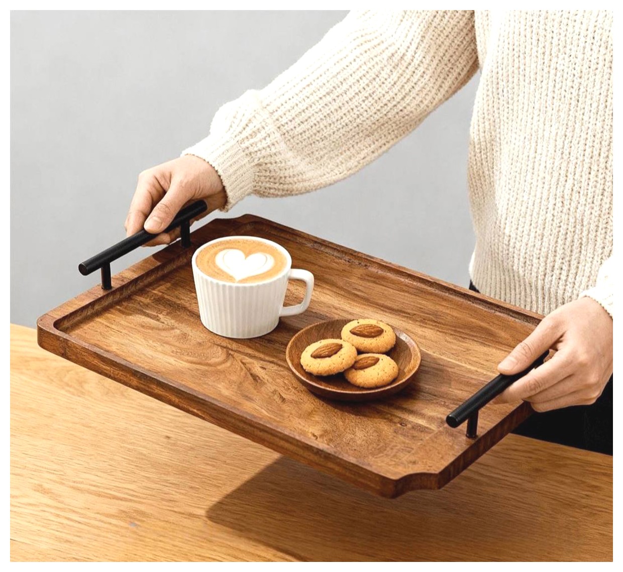 سینی چوبی زیبا و کاربردی برای سرو غذا