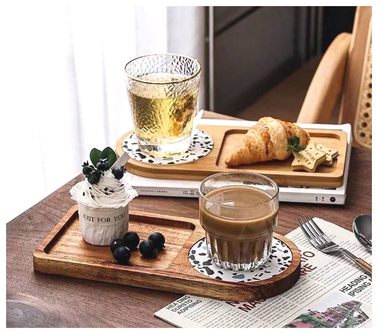 سینی چوبی زیبا و کاربردی برای سرو غذا