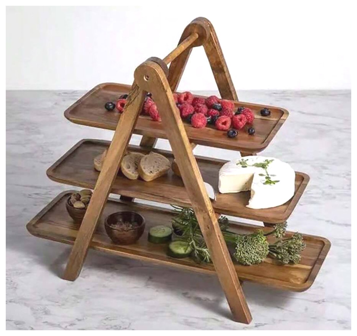 سینی چوبی زیبا و کاربردی برای سرو غذا