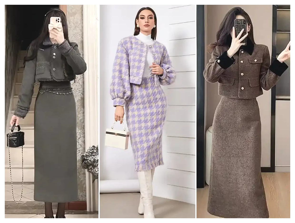 راهنمای انتخاب کت دامن: ۴ مدل زیبا و شیک برای استایل شما