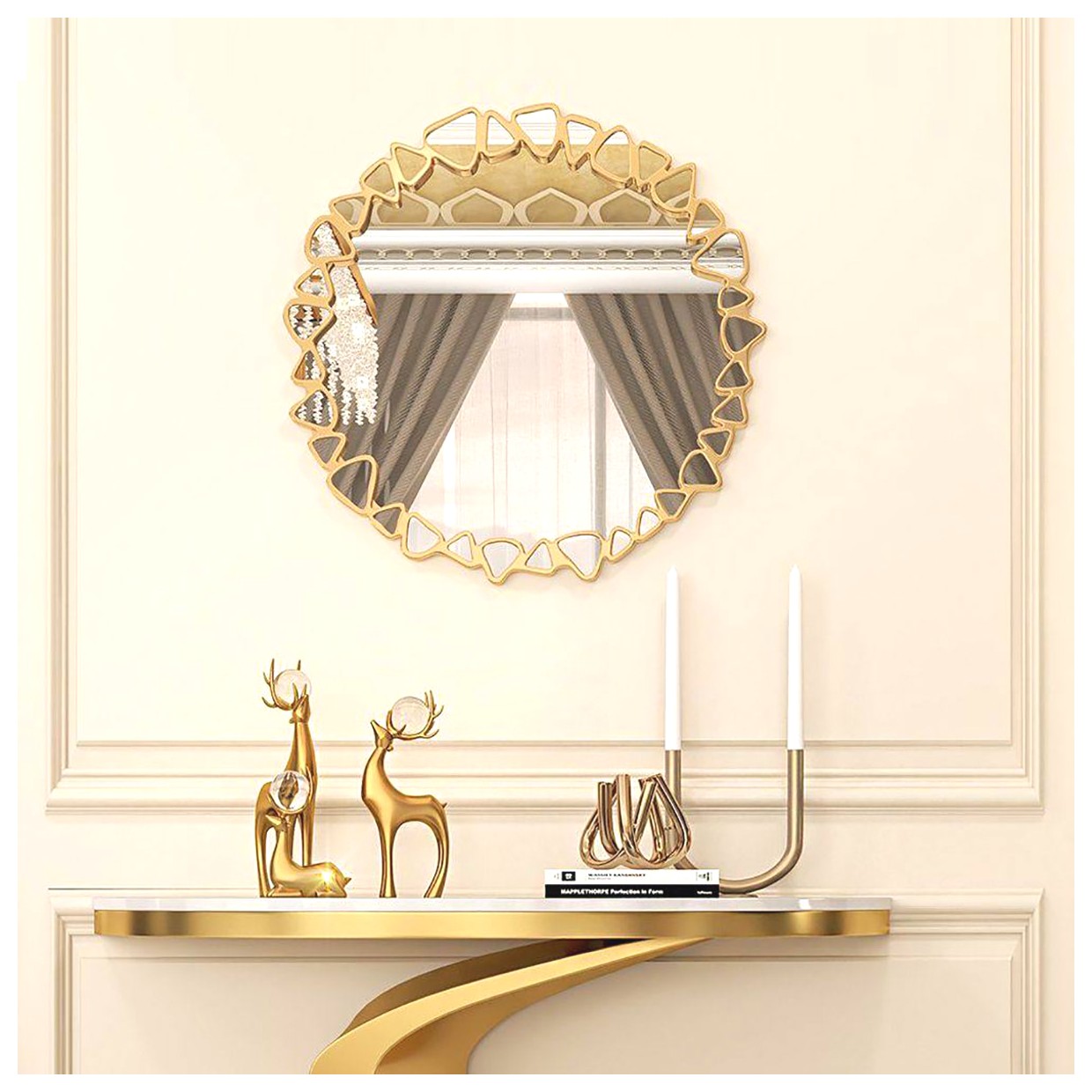 آینه کنسولی دیواری مدرن: طراحی شیک و کاربردی برای منزل شما