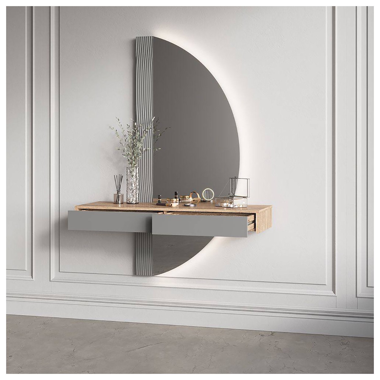 آینه کنسولی دیواری مدرن: طراحی شیک و کاربردی برای منزل شما