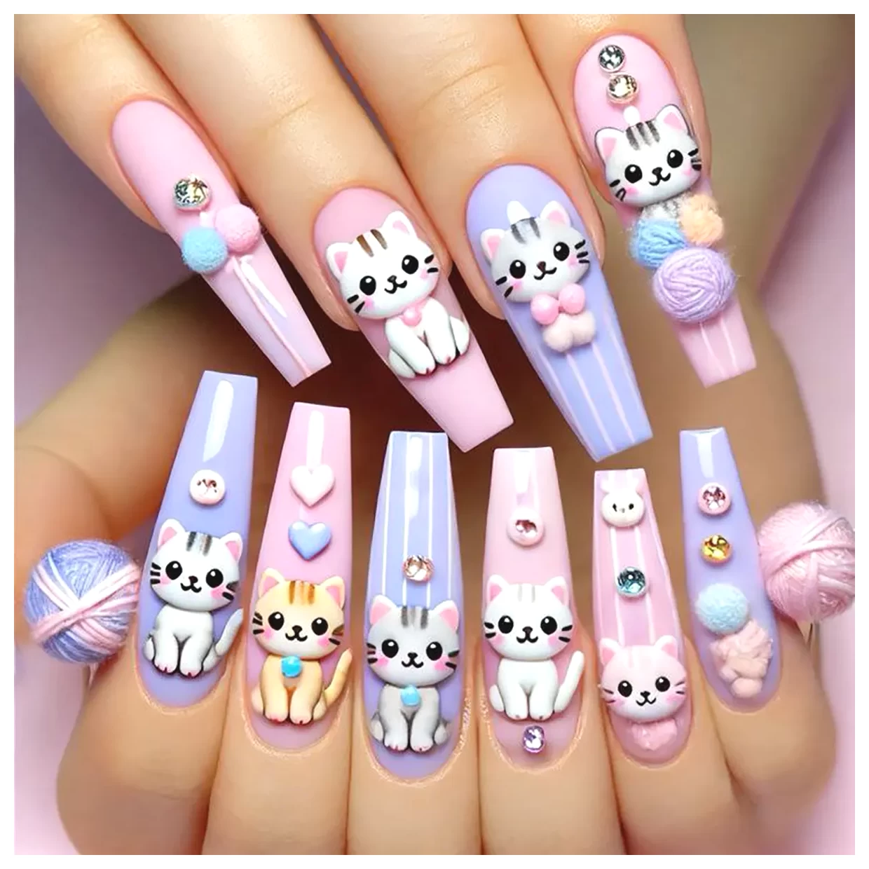 طراحی ناخن کیتی: ایده‌های جذاب و خلاقانه برای زیبایی دستان شما